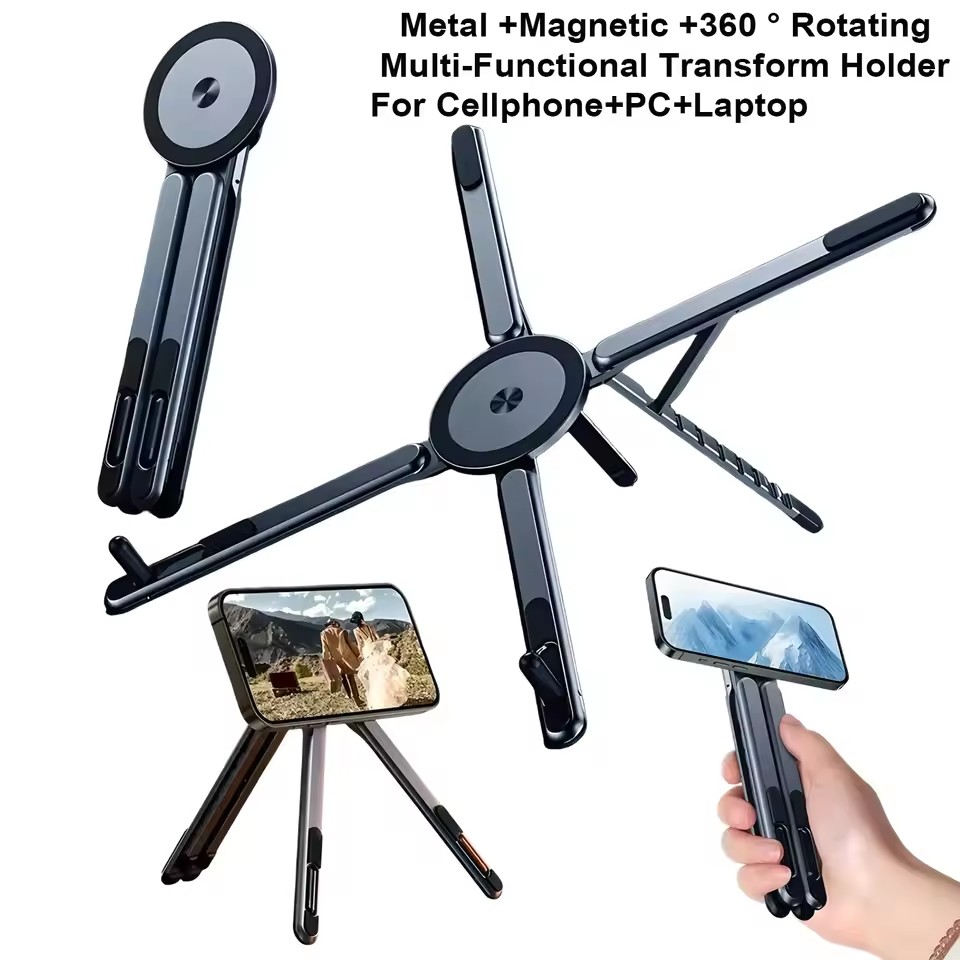 حامل هاتف مغناطيسي محمول وعصا  - مراجعة Laptop Stand وسعره