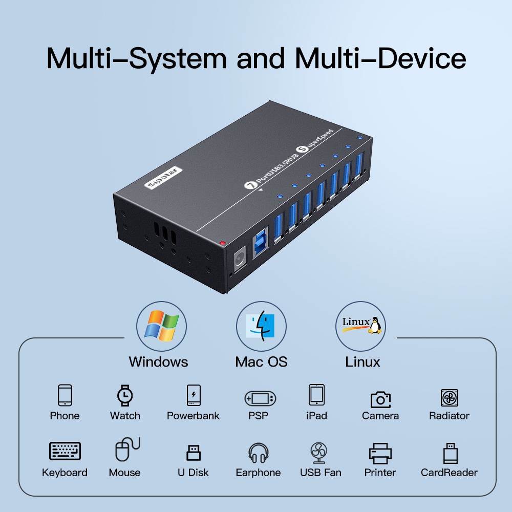 A-173 موزع USB 3.0 صناعي بـ 7  - مراجعة Usb Hub وسعره