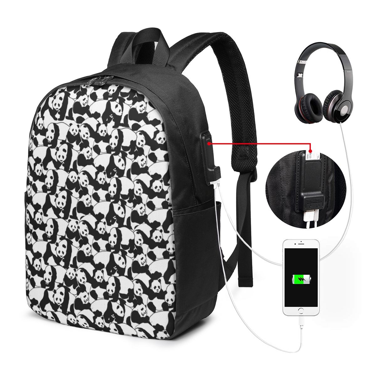 حقيبة ظهر بنمط الباندا، حقيبة  - مراجعة Laptop Bag وسعره